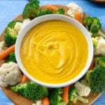 Vegan cashew cheese sauce with vegetables