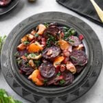 Roasted beet and fennel salad with beet greens and oranges