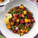 Sweet and citrusy beets with beet greens