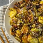 Stir-fried teriyaki Brussels sprouts
