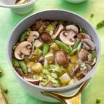 Tofu vegetable soup in the pot