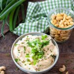 Vegan Cashew Cream with scallions and fresh herbs