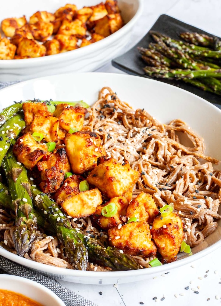 Tahini miso soba noodles