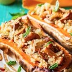 Quinoa and mushroom-stuffed golden squashes