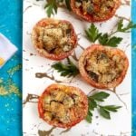 Curried eggplant stuffed tomatoes