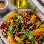 Arugula Salad With Oranges, Walnuts & Pomegranate