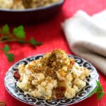 Roasted cauliflower with breadcrumbs and walnuts or pecans