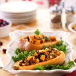 Wild rice stuffed butternut squash