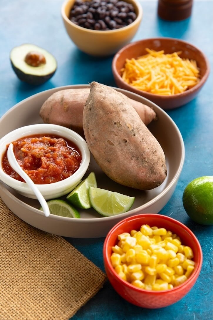 Stuffed sweet potato ingredients