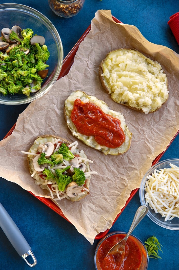 Vegan Pizza potatoes in progress