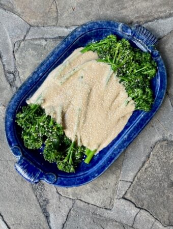 Broccolini with tahini sauce