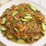 Peanut satay cucumber noodles