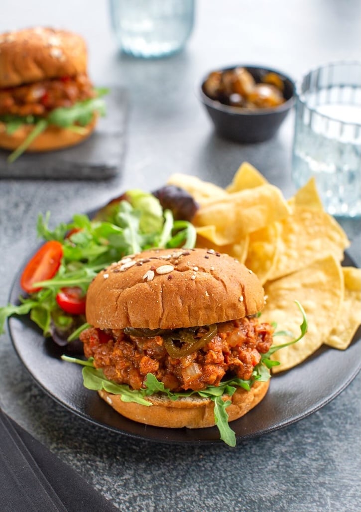 Tempeh Sloppy Joes served