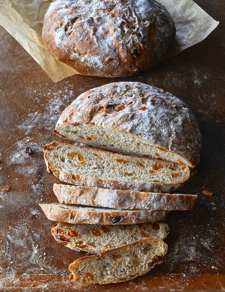 Fruit and Nut Bread with walnuts, raisins & apricots from William Greenberg Desserts