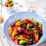 Roasted bell pepper salad with kalamata olives and capers