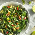 Sauteéd Garicky Greens with Bell Pepper