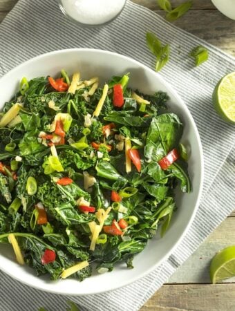 Sauteéd Garicky Greens with Bell Pepper
