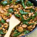 BBQ White Beans with Sausage and Spinach