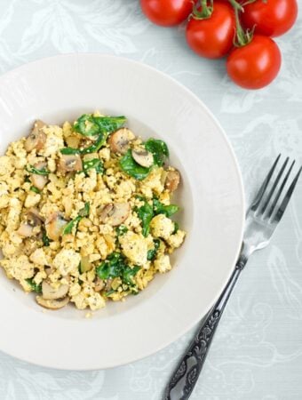 Spinach and Mushroom Tofu Scramble