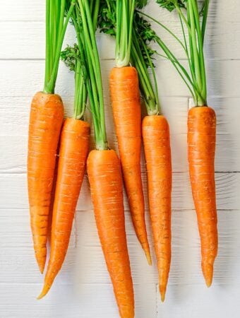Fresh carrots with tops