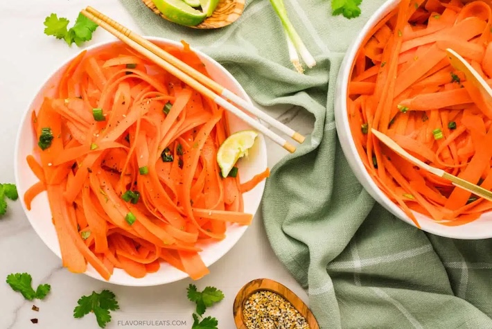 Ginger Sesame Carrot Ribbon Salad
