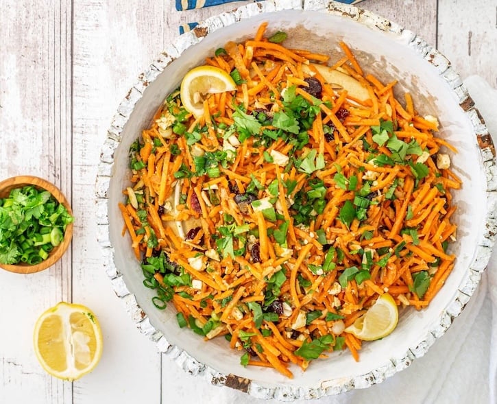 Moroccan Carrot Salad with Lemon Dressing