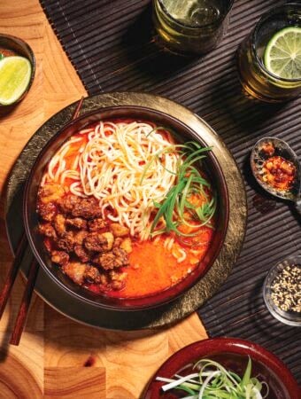 Thai Red Curry Noodle Soup from No Meat Disco