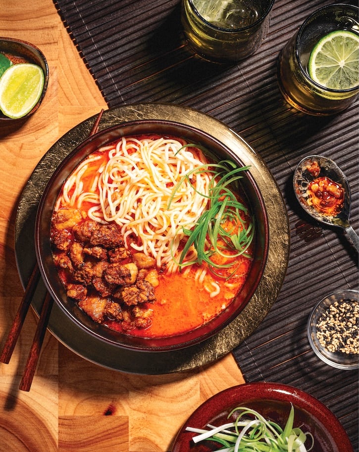 Thai Red Curry Noodle Soup from No Meat Disco